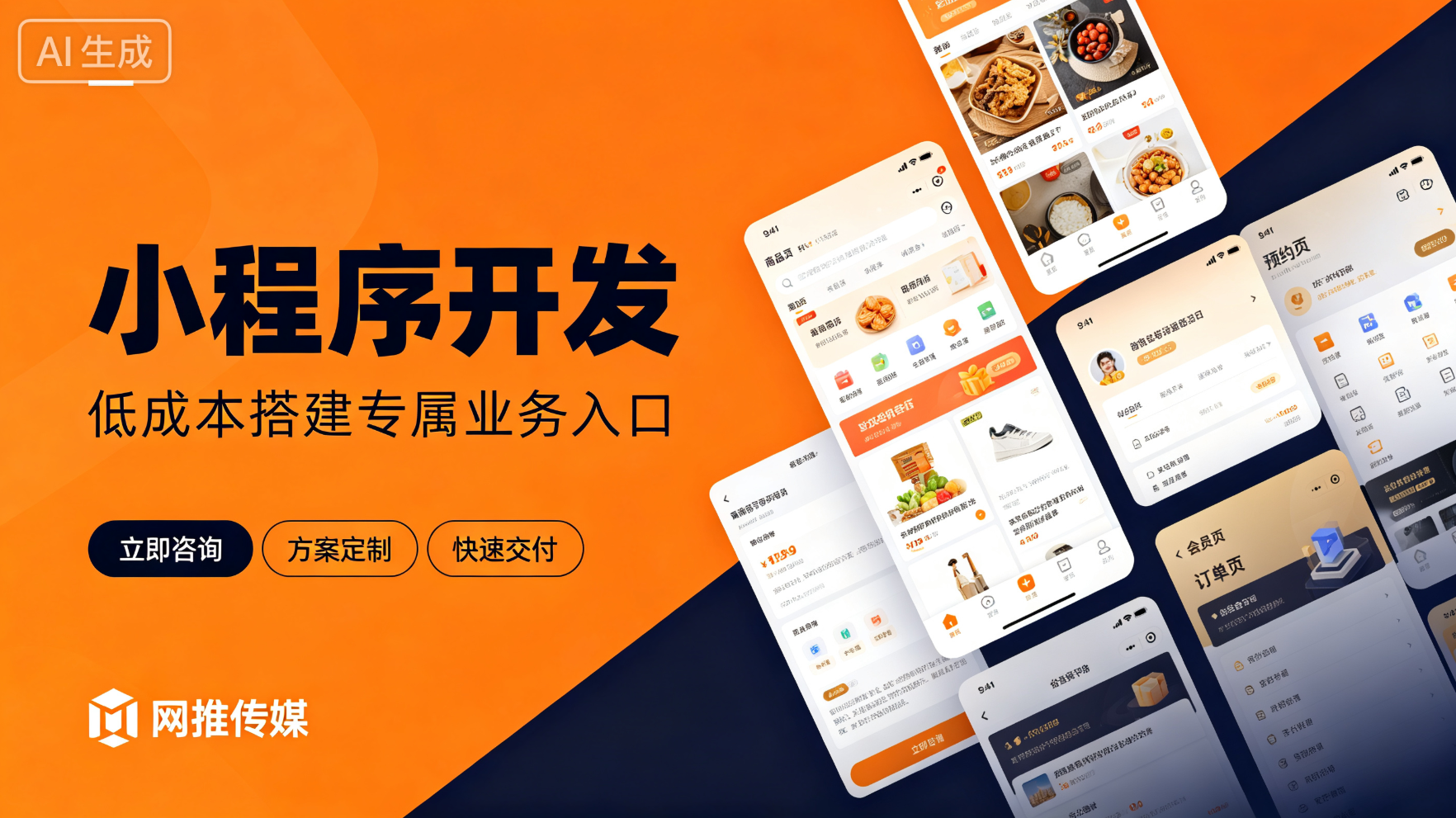 小程序开发界面与功能展示示意图